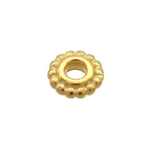 Sterling Silver Beads Flower Spacer Gold Plated, approx 5mm [STS0605]