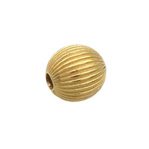 Sterling Silver Beads Round Gold Plated, approx 7mm [STS0611]