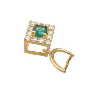 Sterling Silver Pinch Bail Pave Zircon Clasp Gold Plated, approx 5.5mm [STS0649]