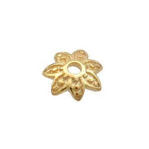 Sterling Silver BeadCaps Gold Plated, approx 4mm [STS0651-4MM]