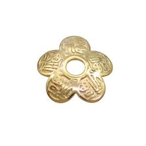 Sterling Silver BeadCaps Gold Plated, approx 5mm [STS0654-5MM]