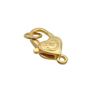 Sterling Silver Lobster Clasp Emoji Gold Plated, approx 8-13mm [STS0665]