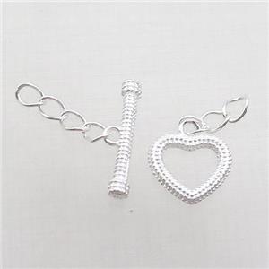 Sterling Silver Toggle Clasp Shiny Silver, approx 9.5mm, 15mm [STS0669]