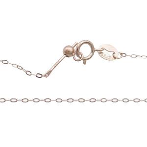 Sterling Silver Necklace Chain Rose Gold, approx 1mm, 40cm length [STS0673]