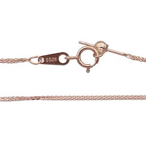 Sterling Silver Necklace Chain Rose Gold, approx 1mm, 40cm length [STS0677]