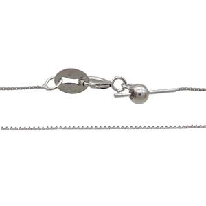 Sterling Silver Necklace Box Chain, approx 0.5mm, 40cm length [STS0678]
