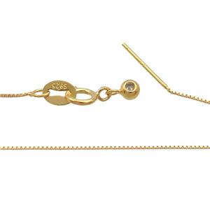 Sterling Silver Necklace Box Chain Gold Plated, approx 0.5mm, 40cm length [STS0679]