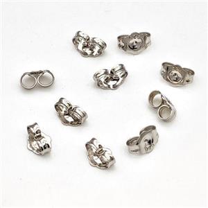 Sterling Silver Earring Back Nuts Platinum Plated, approx 4x6mm [STS0680]