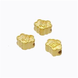 925 Sterling Silver Cloud Beads LuckyFu Gold Plated, approx 4.5-5.5mm [STS0698]
