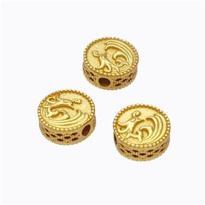 925 Sterling Silver Coin Beads Gold Plated, approx 3-7mm [STS0703]