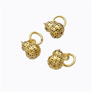 925 Sterling Silver Gourd Pendant Hollow Gold Plated, approx 4-7mm [STS0716]
