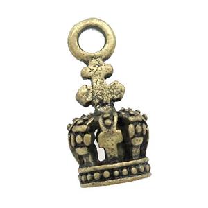 Tibetan Style Zinc Crown Charms Pendant Antique Bronze, approx 9-20mm [YC47149]