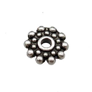 Tibetan Style Zinc Daisy Spacer Beads Antique Silver, approx 8.5mm [ZN169]