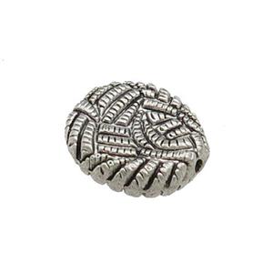 Tibetan Style Zinc Oval Beads Antique Silver, approx 13-14mm [ZN28680]