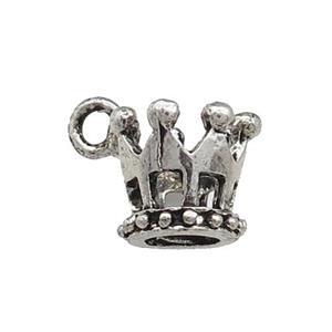 Tibetan Style Zinc Crown Pendant Antique Silver, approx 10mm [ZN28785]