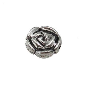 Tibetan Style Zinc Flower Beads Antique Silver, approx 10mm [ZN47215]
