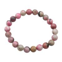 Chinese Pink Rhodonite Bracelet Stretchy Round, approx 8mm dia [BR10787]
