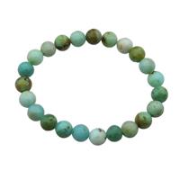 Green Mongolian Turquoise Bracelet Stretchy Round, approx 8mm dia [BR10806]