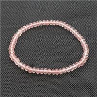 Pink Synthetic Watermelon Quartz Bracelet Stretchy, approx 4mm [BR10857]