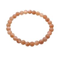 Natural Peach Sunstone Bracelet Stretchy, approx 6mm dia [BR10913]