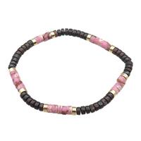 Pink Imperial Jasper Bracelets With Poppy Jasper Stretchy, approx 4mm [BR10996]