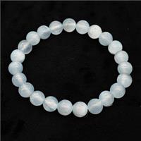 Lt.blue Selenite Bracelet Stretchy Round, approx 8mm [BR11053]