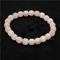 Pink Selenite Bracelet Stretchy Barrel, approx 8x8mm [BR11061]