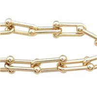 Alloy Chain U-Shape Gold Plated, approx 14-26mm [CH10804]