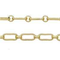 Copper Chain Gold Plated, approx 4mm, 4-10mm [CH10945]