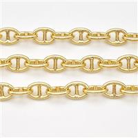 Copper Chain Gold Plated, approx 6-8mm [CH10968]