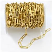 Copper Paperclip Chain Matte Gold Plated, approx 5-14mm [CH10970]