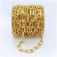 Copper Paperclip Chain Gold Plated, approx 8-16mm [CH10973]
