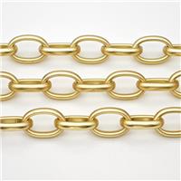 Copper Rolo Chain Matte Gold Plated, approx 9-13mm [CH10982]