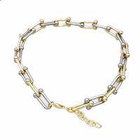 Aluminum Chain Necklace Gold Plated, approx 10-25mm, 45cm length [CH11000]