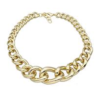 Aluminum Chain Necklace Gold Plated, approx 12-30mm, 45cm length [CH11003]