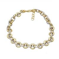 Aluminum Chain Necklace Gold Plated, approx 15mm, 13-17mm, 45cm length [CH11014]