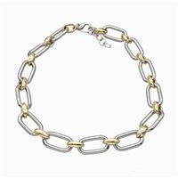 Aluminum Chain Necklace Gold Plated, approx 16-30mm, 12-16mm, 45cm length [CH11018]