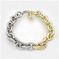 Aluminum Chain Necklace Gold Plated, approx 24-28mm, 45cm length [CH11023]