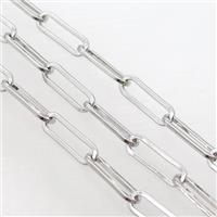Copper Paperclip Chain Platinum Plated, approx 5x15mm [FD10681-M]