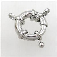 copper clasp, platinum plated, approx 17mm dia [FD10911-17MM]