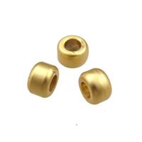 copper rondelles beads with large hole, unfaded, duck-gold, approx 4x6mm, 3mm hole [FD10928]