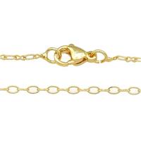 copper necklace chain, unfaded, gold plated, approx 1.5x2mm, 2x3mm, 40cm length [FD11283]