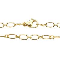 copper necklace chain, unfaded, gold plated, approx 3.5x6mm, 40cm length [FD11289]
