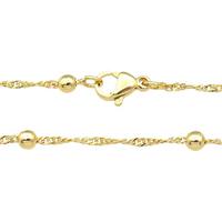 copper necklace chain, unfaded, gold plated, approx 1.5mm, 3.5mm, 40cm length [FD11297]