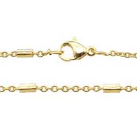 copper necklace chain, unfaded, gold plated, approx 1.6mm, 40cm length [FD11300]