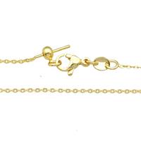 copper necklace chain, unfaded, gold plated, approx 1.2mm, 41cm length [FD11305]