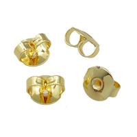 copper Earring Back Nut Unfade Gold Plated, approx 6mm [FD11592]
