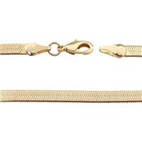 Copper Necklace FlatSnake Chain Unfaded Gold Plated, approx 4mm, 44cm length [FD11819]