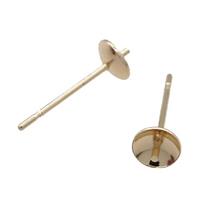 Copper Earring Stud Accessories Unfaded Light Gold Plated, approx 5mm [FD11874]