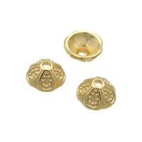 Copper Beadcaps Unfade Gold Plated, approx 6mm [FD12391]